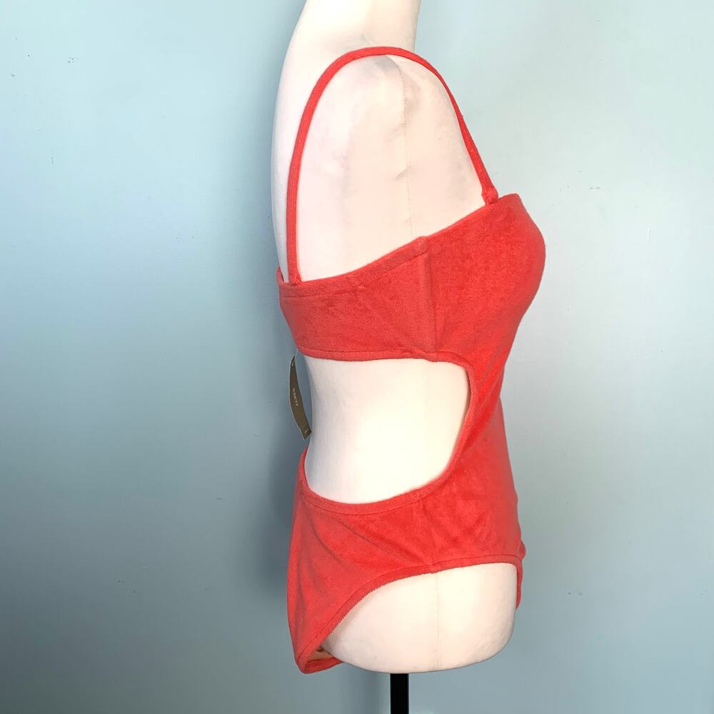 NWT J. Crew Coral Cutout Bandeau One-Piece in Terry Size 10 - Picture 6 of 8